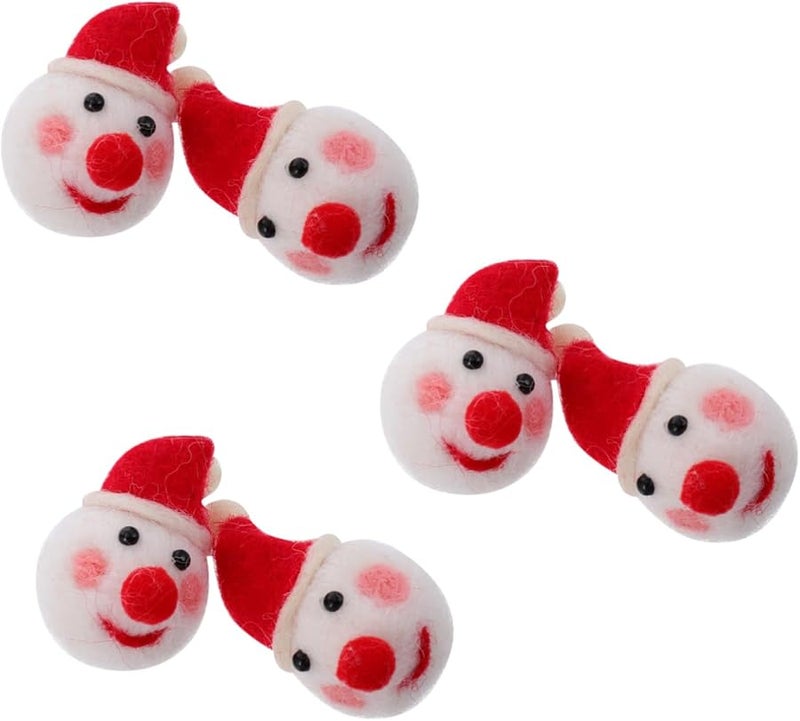 Felt Snowman Hairpin Ornament 6 Pack Christmas Gnome Decorations Craft Party Props - Image 1